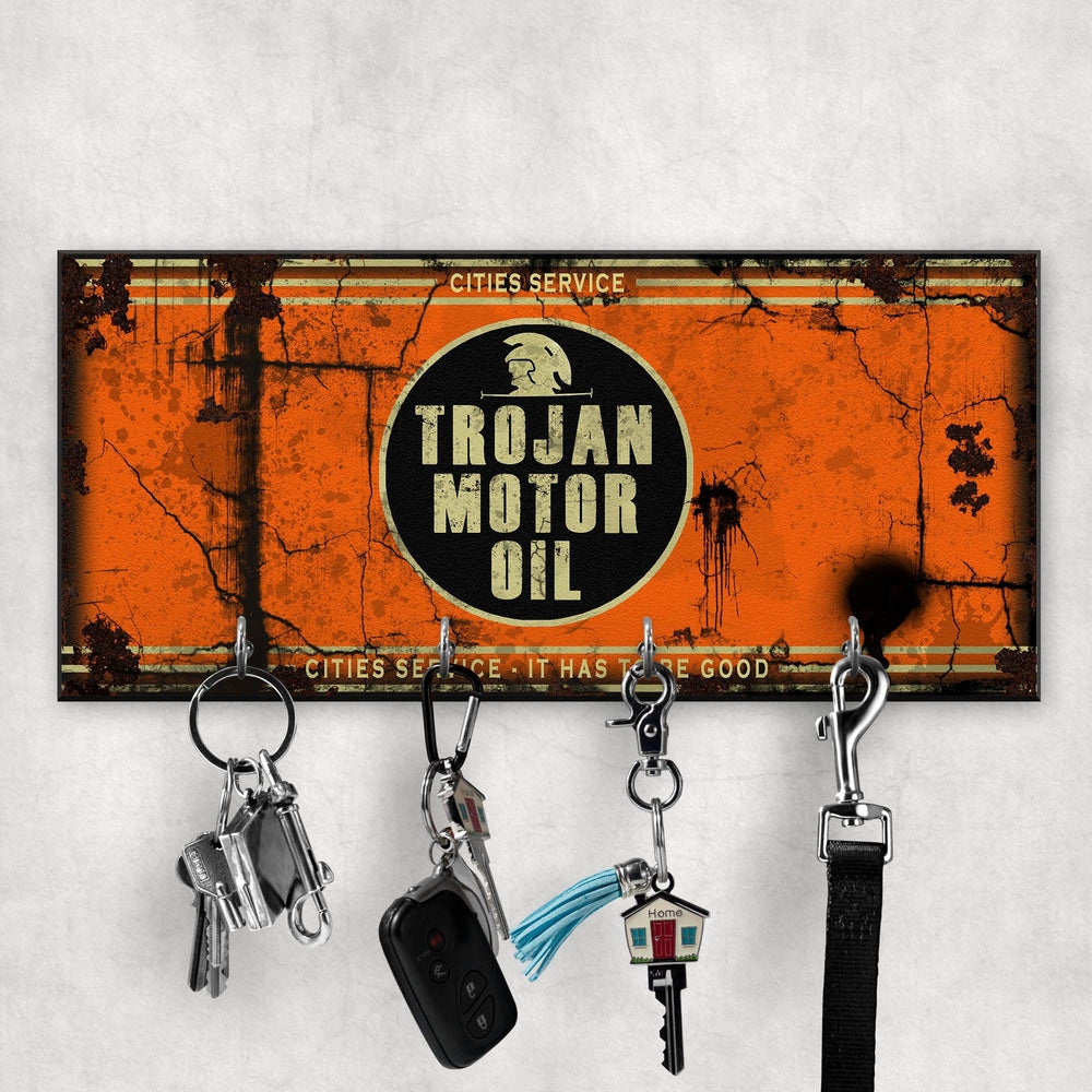 Trojan Motor Oil Vintage Nøgleholdere-Nøgleholdere-Motoroil-Garage Culture Shop- garage - man cave - merchandise