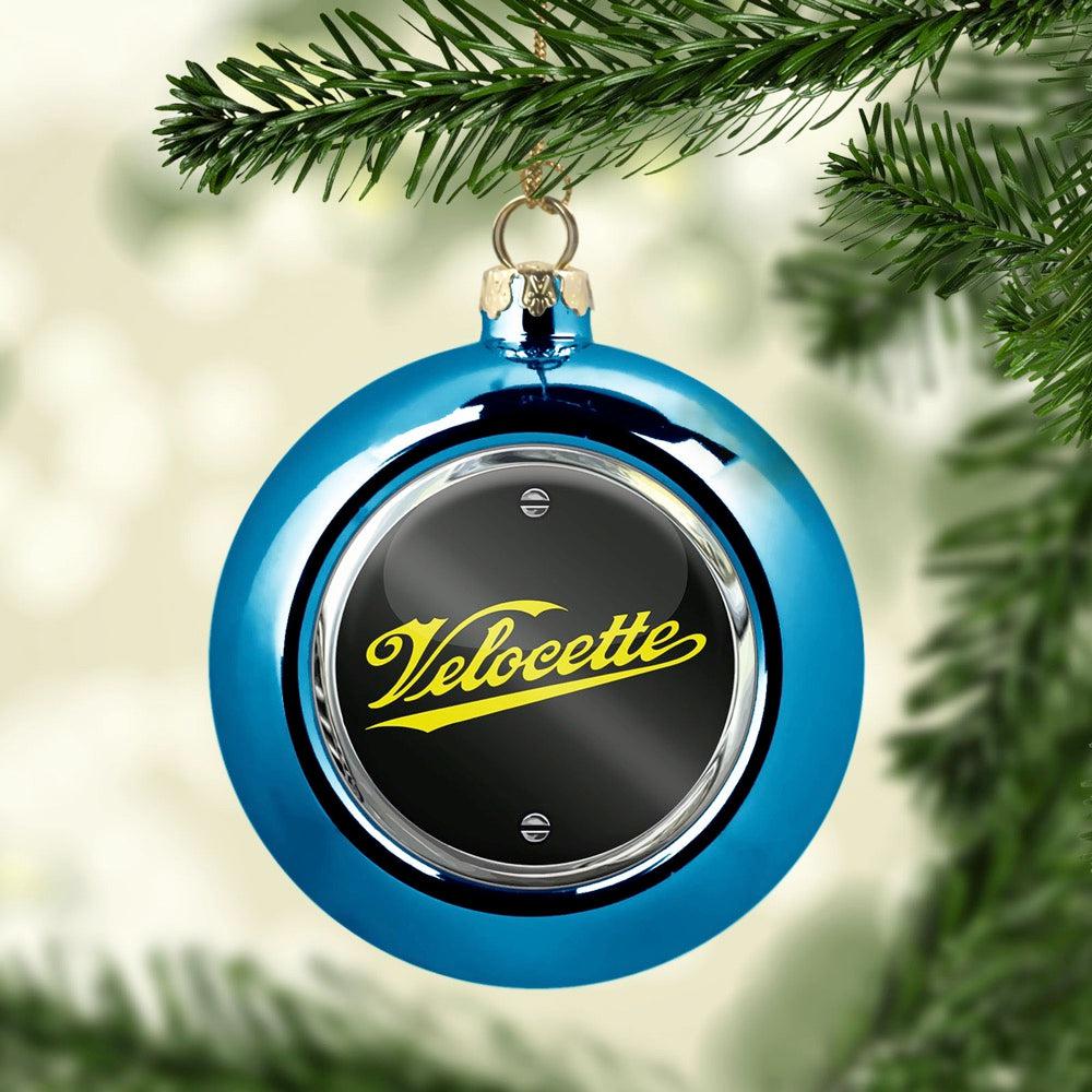Velocette Julekugle-Julekugle-Velocette-Blå-Garage Culture Shop- garage - man cave - merchandise