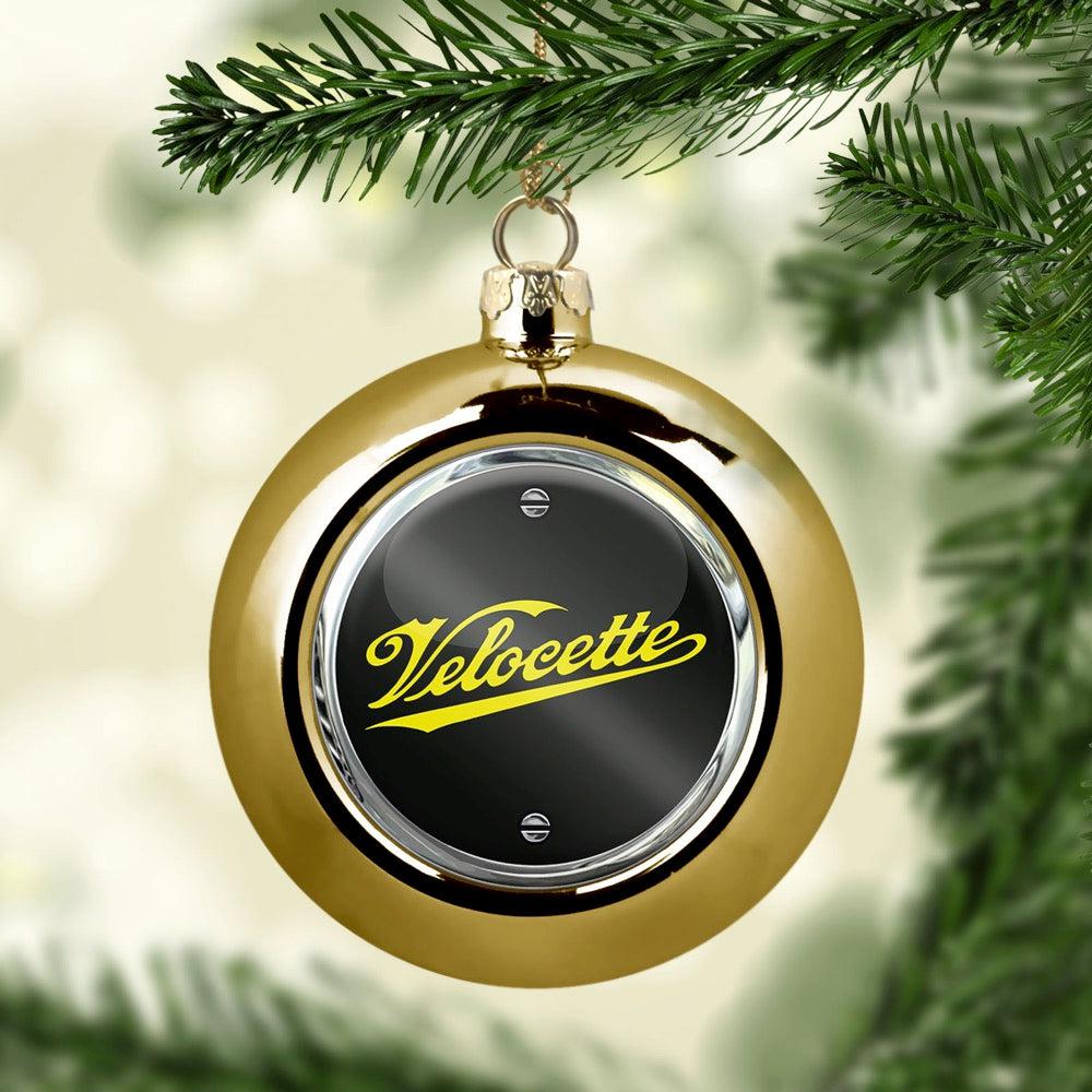 Velocette Julekugle-Julekugle-Velocette-Guld-Garage Culture Shop- garage - man cave - merchandise