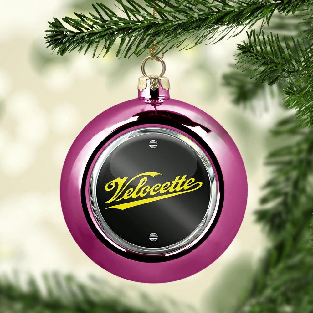 Velocette Julekugle-Julekugle-Velocette-Lyserød Pink-Garage Culture Shop- garage - man cave - merchandise