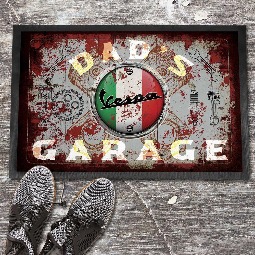 Vespa Dads Garage Vintage Dørmåtte-Dørmåtte-Vespa-Garage Culture Shop- garage - man cave - merchandise