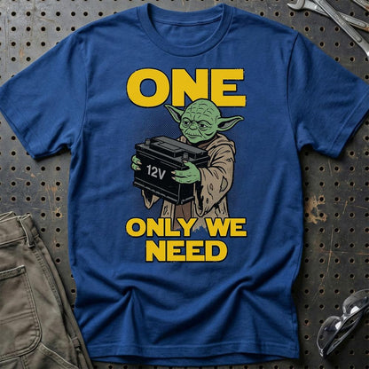 12V Batteri One Only We Need - Unisex T-Shirt , Bomuld-Beklædning-Garage Culture-Blå Royal-S-Garage Culture Shop- garage - man cave - merchandise