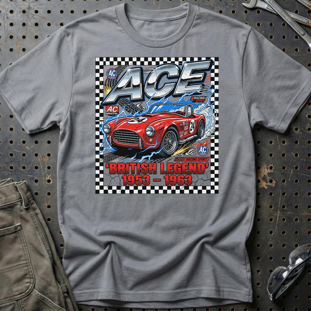 AC Ace British Legend 1953-1963 - Unisex T-Shirt-Beklædning-AC-Grå Sport-S-Garage Culture Shop- garage - man cave - merchandise