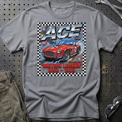 AC Ace British Legend 1953-1963 - Unisex T-Shirt-Beklædning-AC-Grå Sport-S-Garage Culture Shop- garage - man cave - merchandise