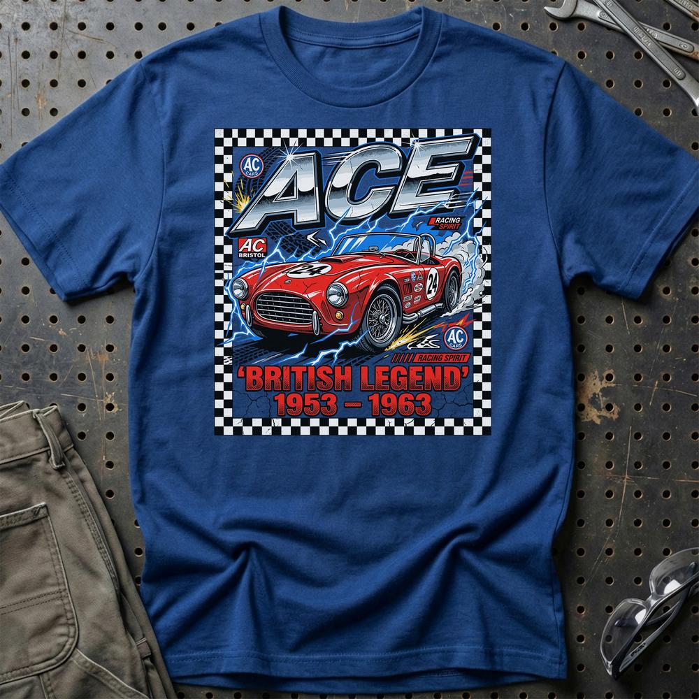 AC Ace British Legend 1953-1963 - Unisex T-Shirt-Beklædning-AC-Blå Royal-S-Garage Culture Shop- garage - man cave - merchandise