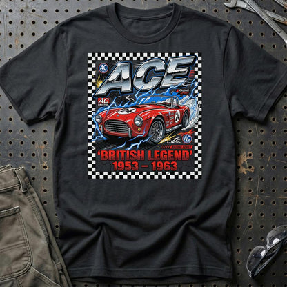 AC Ace British Legend 1953-1963 - Unisex T-Shirt-Beklædning-AC-Sort-S-Garage Culture Shop- garage - man cave - merchandise