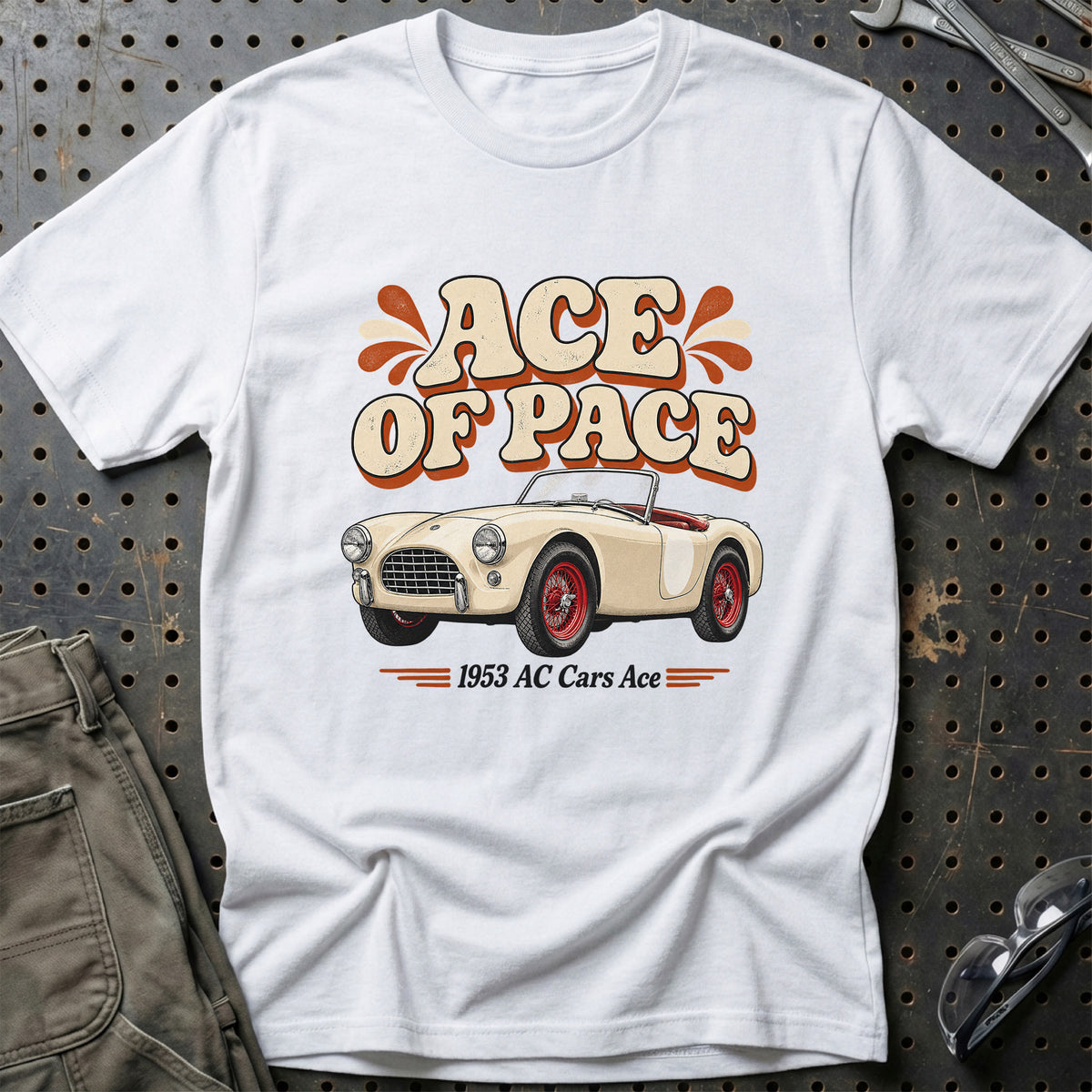
AC Cars Ace 1953 – Ace of Pace T-Shirt – Hvid