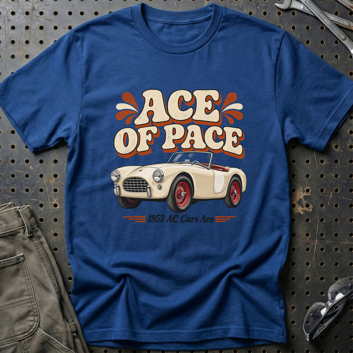 
AC Cars Ace 1953 – Ace of Pace T-Shirt – Blå Royal