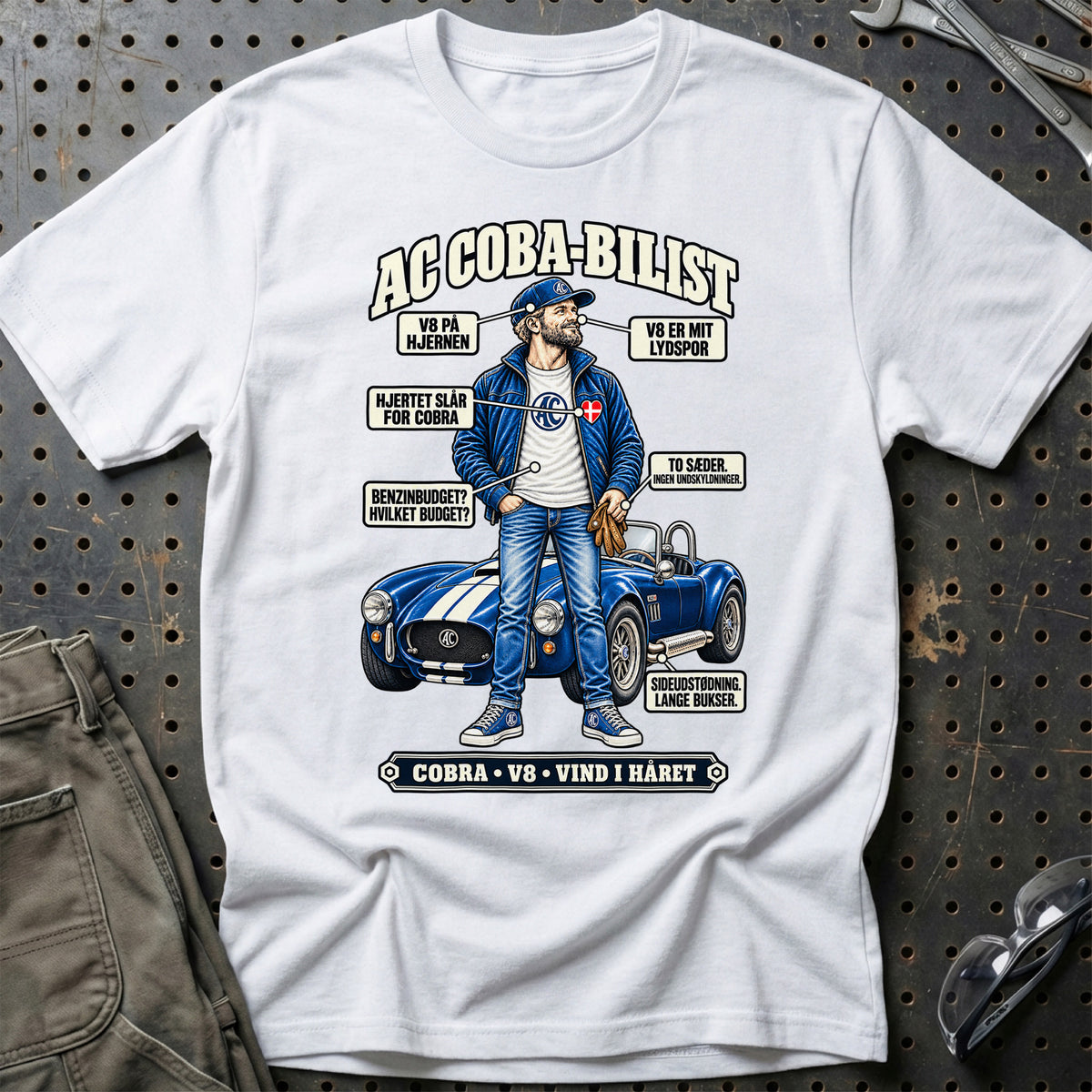 
AC Cobra-Bilist T-Shirt – Hvid