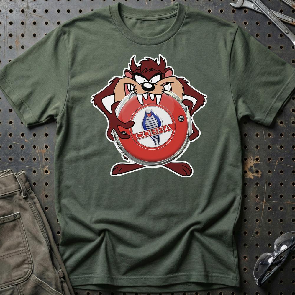 AC Cobra TAZ Unisex T-Shirt , Bomuld-Beklædning-AC-Grøn Militær-S-Garage Culture Shop- garage - man cave - merchandise