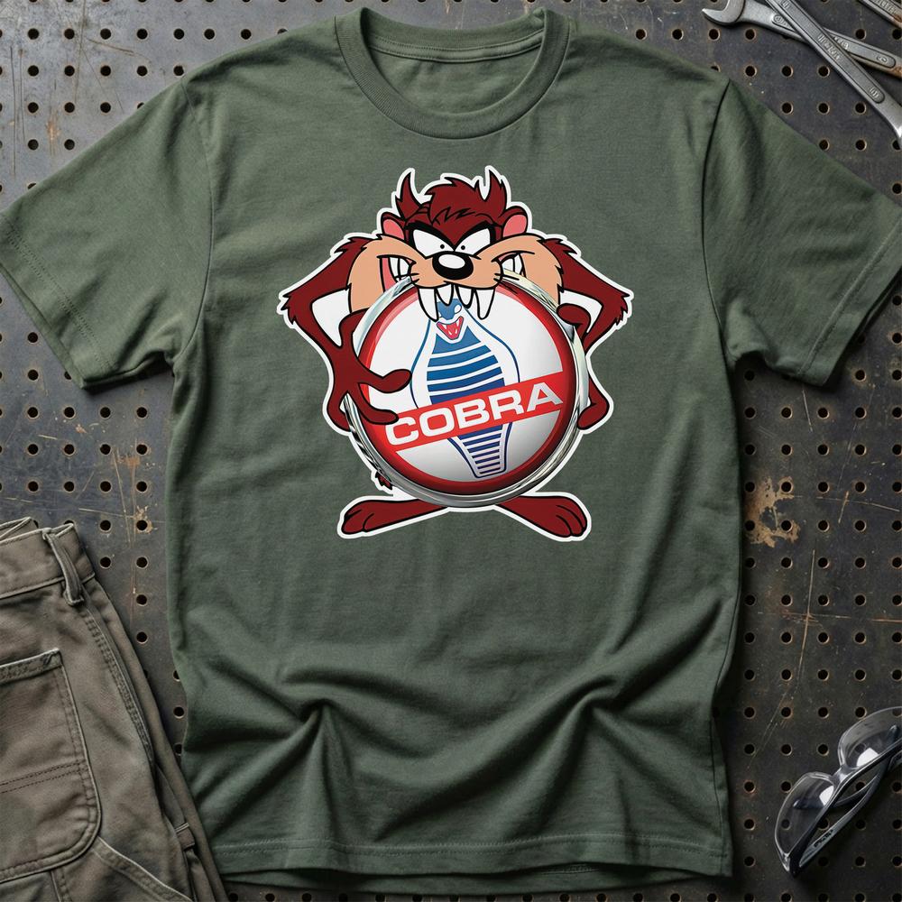 AC Cobra TAZ Unisex T-Shirt , Bomuld-Beklædning-AC-Grøn Militær-S-Garage Culture Shop- garage - man cave - merchandise
