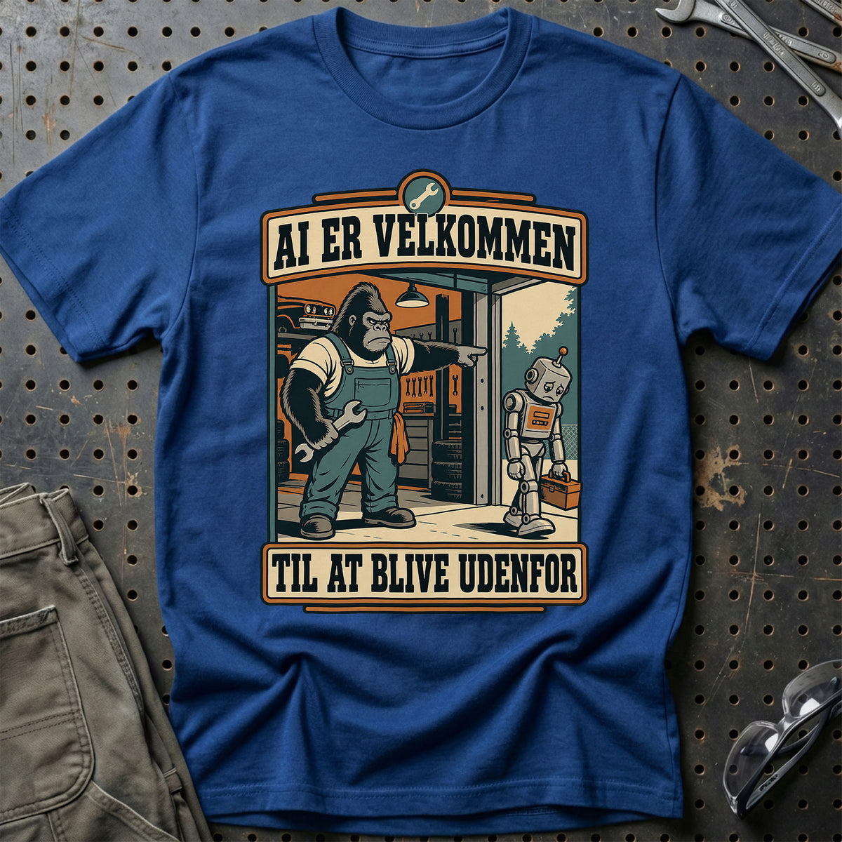 
AI er velkommen – Til at blive udenfor T-Shirt – Blå Royal