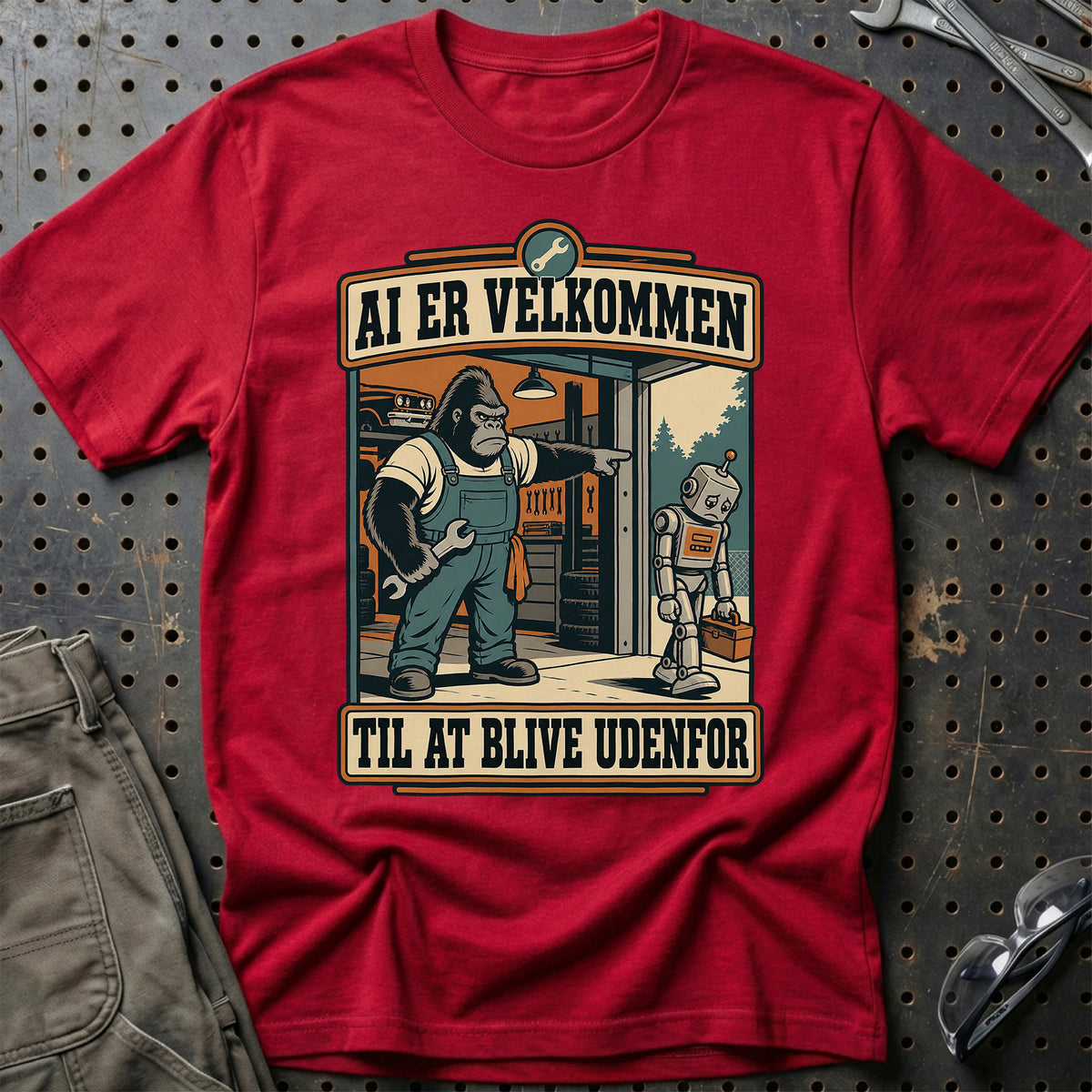 
AI er velkommen – Til at blive udenfor T-Shirt – Rød