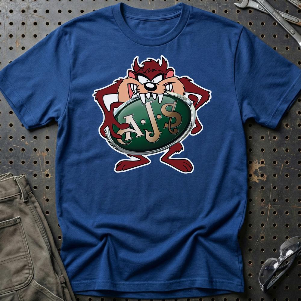 AJS TAZ Unisex T-Shirt , Bomuld-Beklædning-AJS-Blå Royal-S-Garage Culture Shop- garage - man cave - merchandise