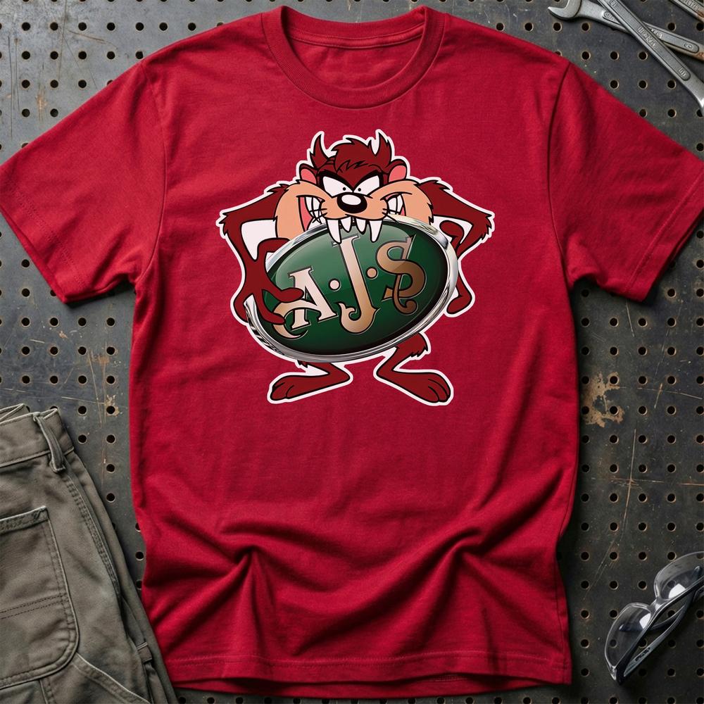 AJS TAZ Unisex T-Shirt , Bomuld-Beklædning-AJS-Rød-S-Garage Culture Shop- garage - man cave - merchandise