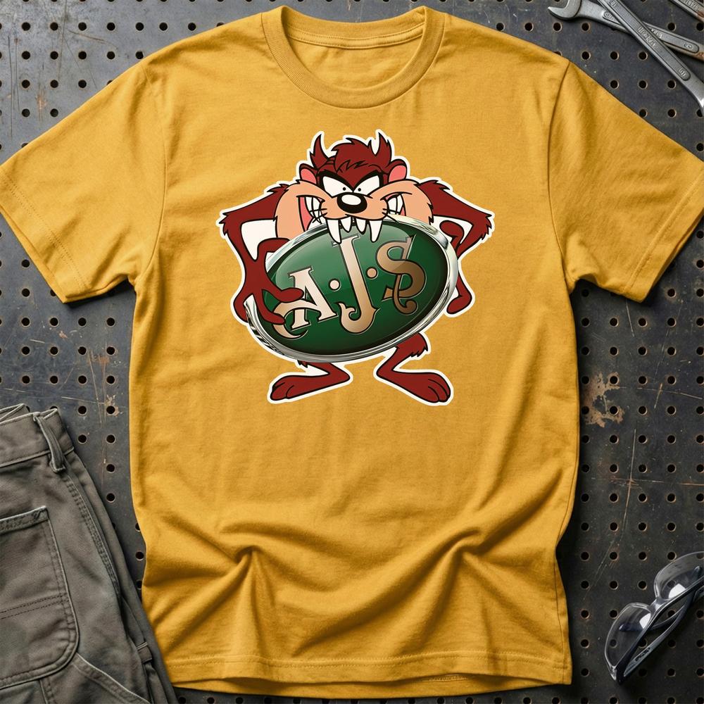 AJS TAZ Unisex T-Shirt , Bomuld-Beklædning-AJS-Guld-S-Garage Culture Shop- garage - man cave - merchandise