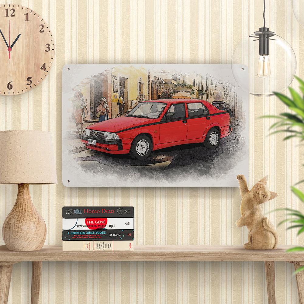 ALFA ROMEO 75 1.8I TURBO AMERICA 1986 Skilte, Musemåtte, Dørmåtte-Skilte-Alfa Romeo-Garage Culture Shop- garage - man cave - merchandise