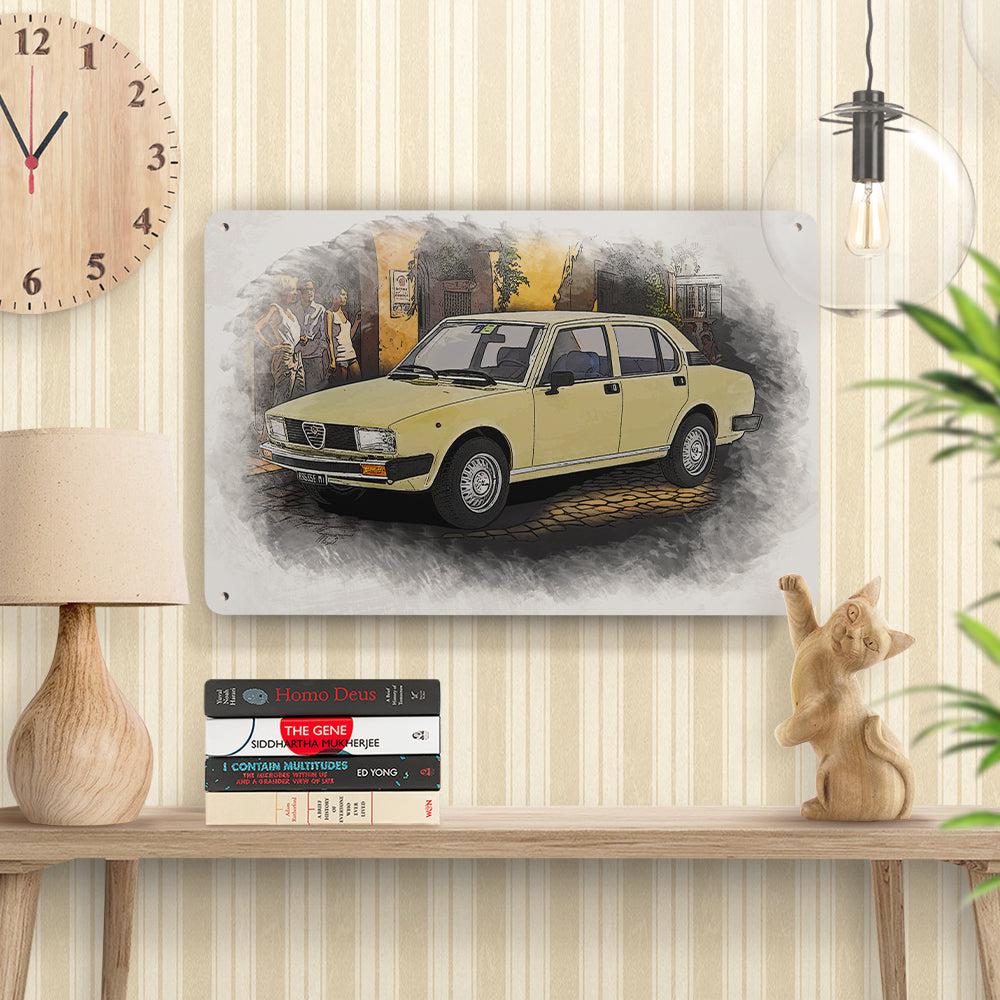 ALFA ROMEO ALFETTA 2.0 L 1978 Skilte, Musemåtte, Dørmåtte-Skilte-Alfa Romeo-Garage Culture Shop- garage - man cave - merchandise