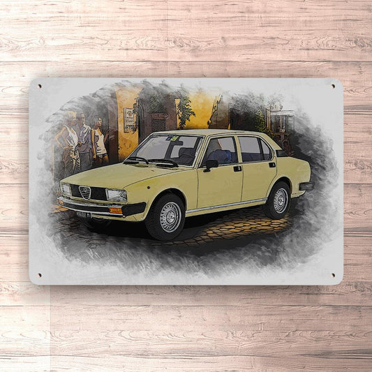 ALFA ROMEO ALFETTA 2.0 L 1978 Skilte, Musemåtte, Dørmåtte , Plakat-Skilte-Alfa Romeo-Garage Culture Shop- garage - man cave - merchandise