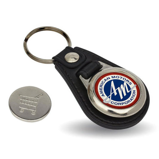 AMC Corporate - Nøglering med Indkøbsvognsmønt – Metal & Kunstlæder-Nøglering-AMC-Garage Culture Shop- garage - man cave - merchandise
