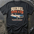 
AMC Rebel Machine 1970 – Rebel with a V8 T-Shirt – Sort