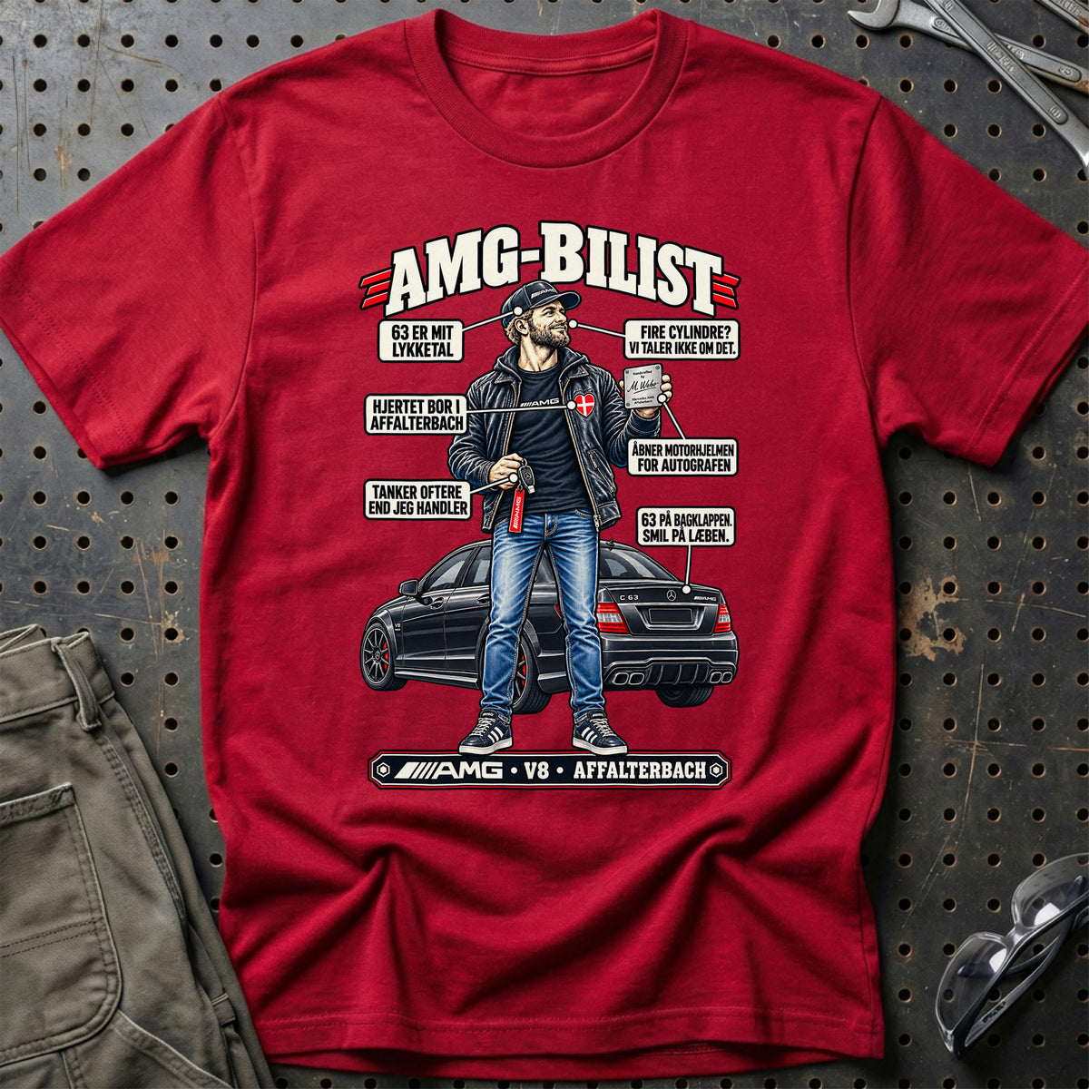 
AMG-Bilist T-Shirt – Rød
