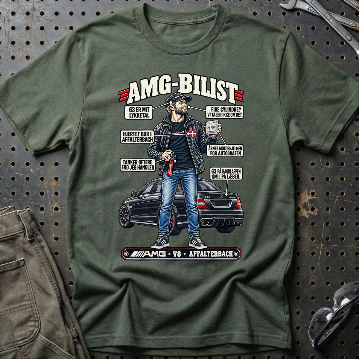 
AMG-Bilist T-Shirt – Grøn Militær