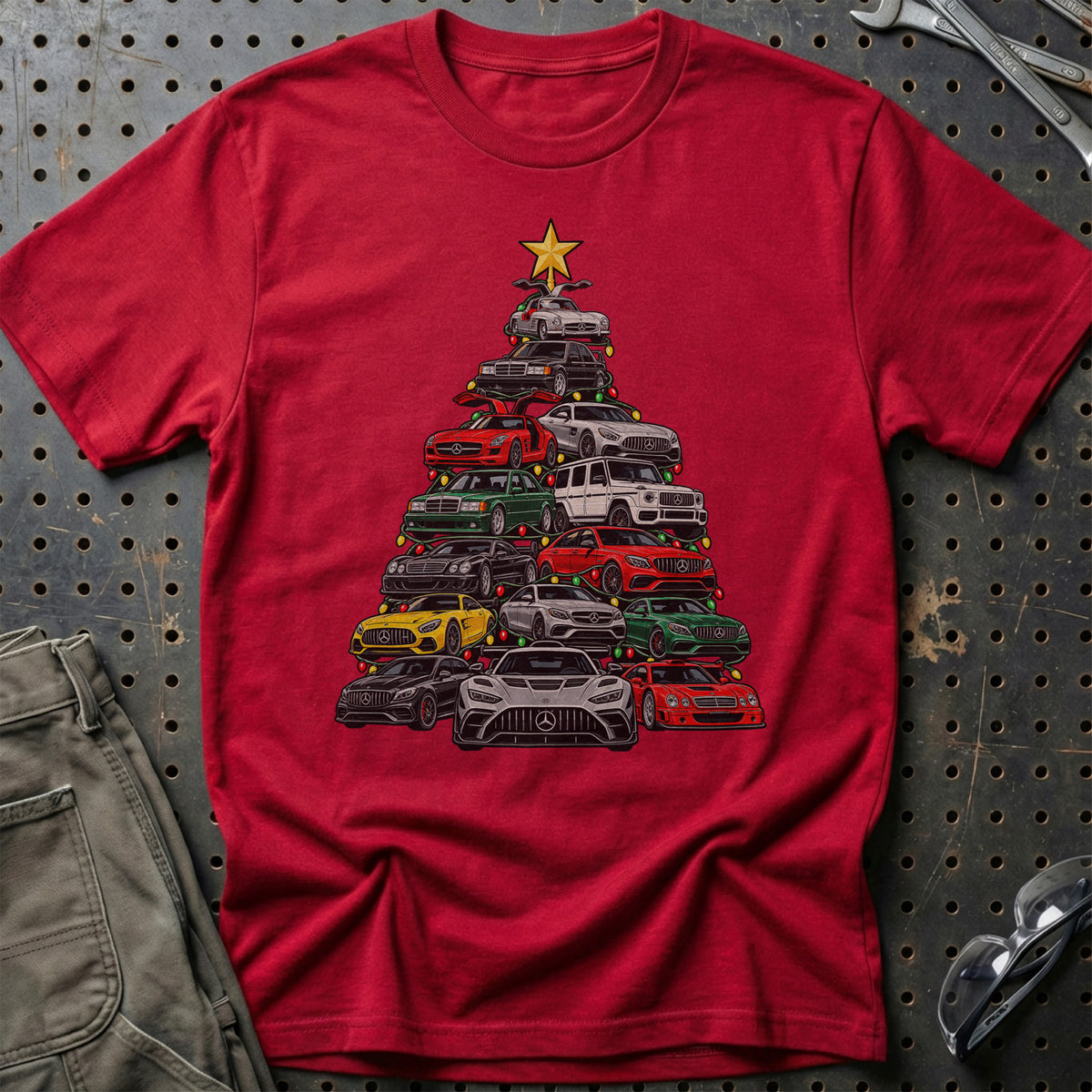 AMG Juletræ T-Shirt-Beklædning-AMG-Rød-S-Garage Culture Shop- garage - man cave - merchandise