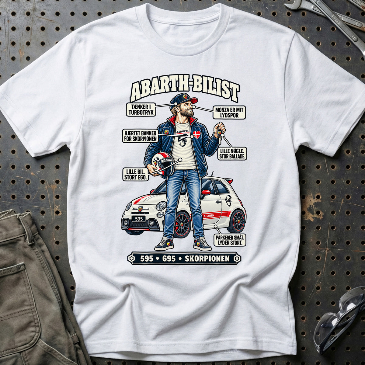 
Abarth-Bilist T-Shirt – Hvid