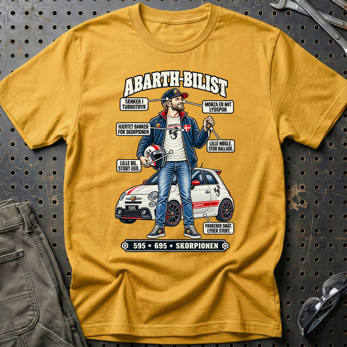 
Abarth-Bilist T-Shirt – Guld