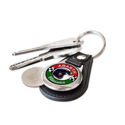 Abarth Classics - Nøglering med Indkøbsvognsmønt – Metal & Kunstlæder-Nøglering-Abarth-Garage Culture Shop- garage - man cave - merchandise