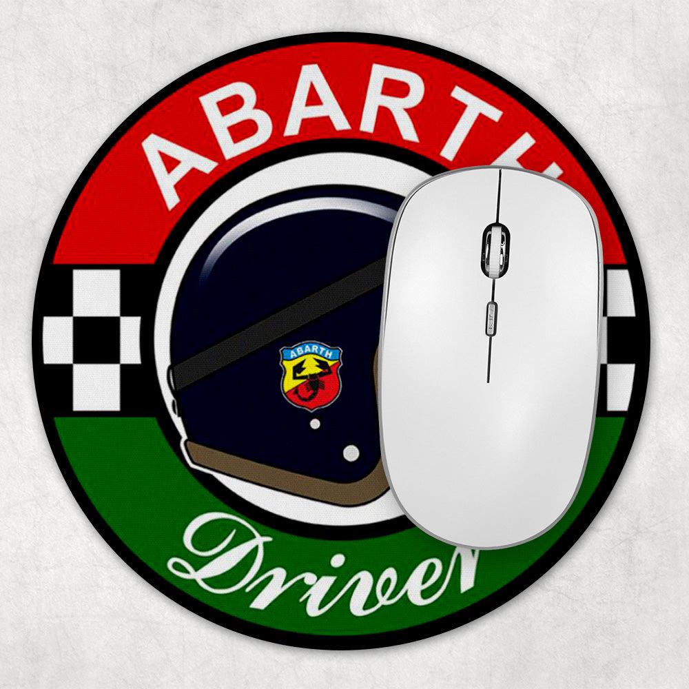 Abarth Driver Runde Skilte , Musemåtte Rundt , Kop Underlag, Underlagssæt-Runde Skilte-Abarth-Garage Culture Shop- garage - man cave - merchandise