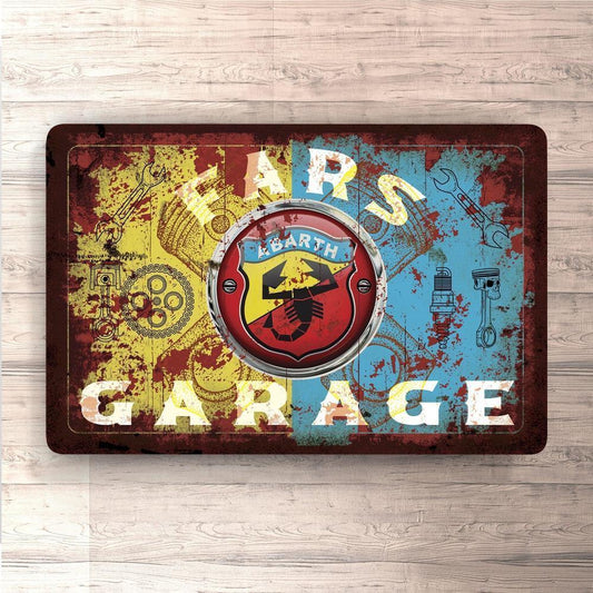 Abarth Fars Garage Vintage Skilte, Musemåtte, Dørmåtte-Skilte-Abarth-Garage Culture Shop- garage - man cave - merchandise