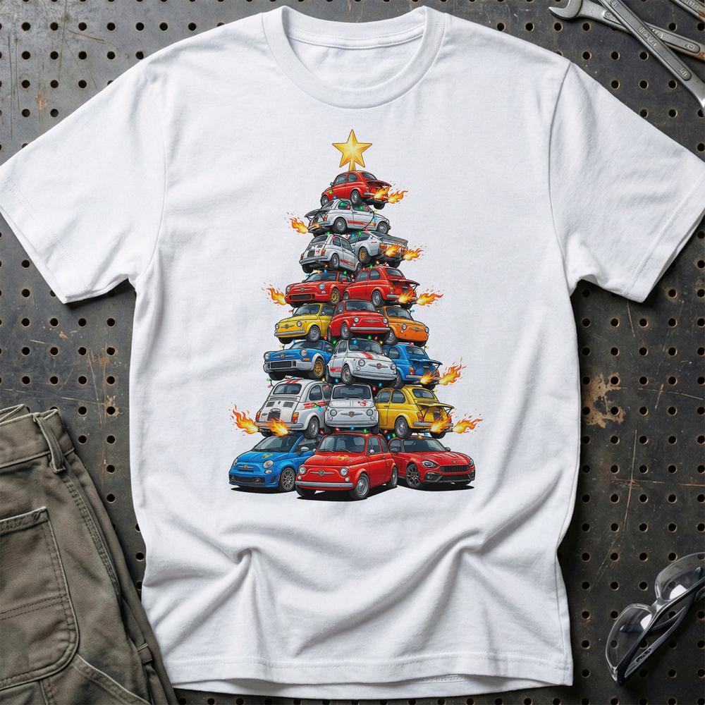 Abarth Juletræ Christmas Tree - Unisex T-Shirt-Beklædning-Abarth-Hvid-S-Garage Culture Shop- garage - man cave - merchandise