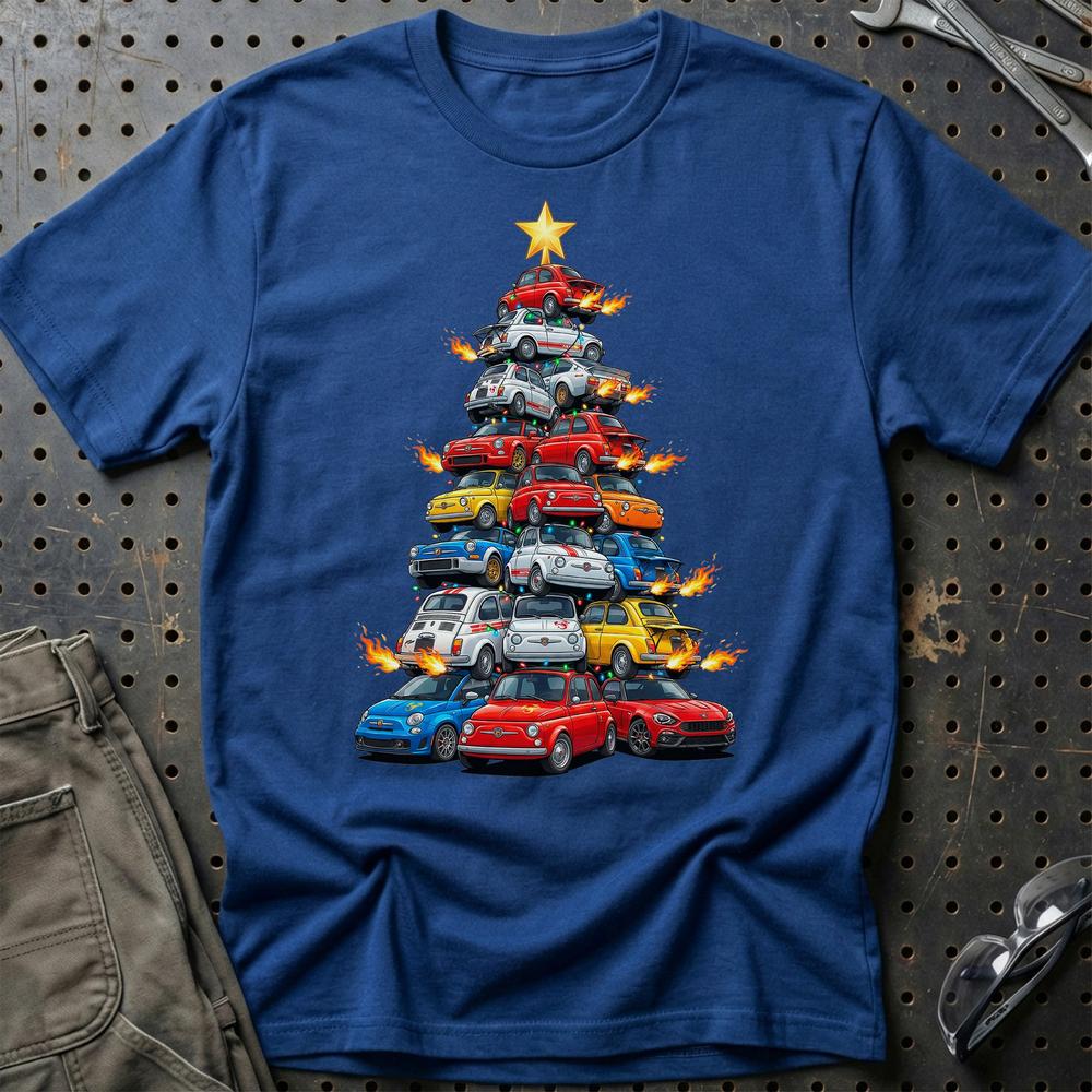 Abarth Juletræ Christmas Tree - Unisex T-Shirt-Beklædning-Abarth-Blå Royal-S-Garage Culture Shop- garage - man cave - merchandise