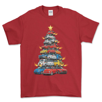 Abarth Juletræ Christmas Tree - Unisex T-Shirt-Beklædning-Abarth-Rød-S-Forside-Garage Culture Shop- garage - man cave - merchandise