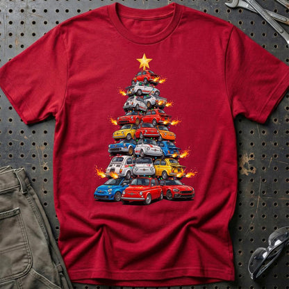 Abarth Juletræ Christmas Tree - Unisex T-Shirt-Beklædning-Abarth-Rød-S-Garage Culture Shop- garage - man cave - merchandise