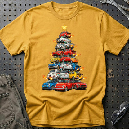 Abarth Juletræ Christmas Tree - Unisex T-Shirt-Beklædning-Abarth-Guld-S-Garage Culture Shop- garage - man cave - merchandise