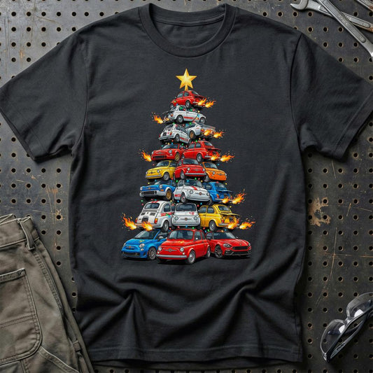 Abarth Juletræ Christmas Tree - Unisex T-Shirt-Beklædning-Abarth-Sort-S-Garage Culture Shop- garage - man cave - merchandise