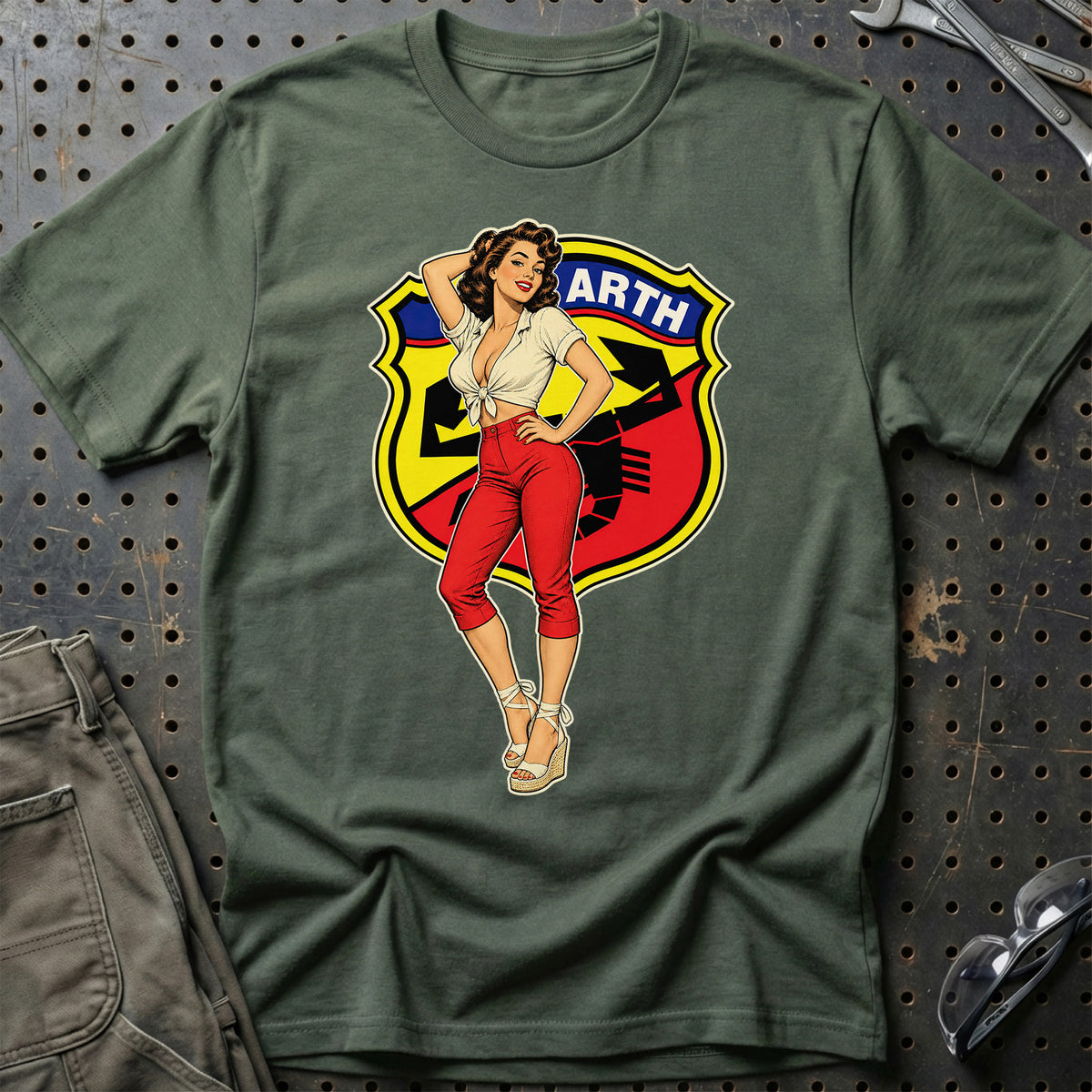 
Produktbillede af Abarth Retro Pinup – Røde Capri-Bukser T-Shirt