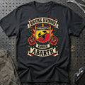 Abarth Rigtige Kvinder Kører – Roser og Flammer T-Shirt – Sort