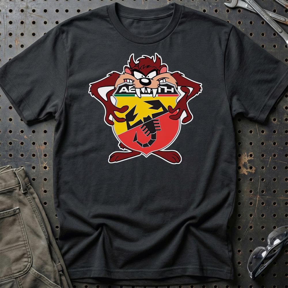 Abarth TAZ T-Shirt-Beklædning-Abarth-Sort-S-Garage Culture Shop- garage - man cave - merchandise