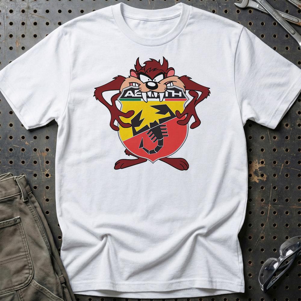 Abarth TAZ Unisex T-Shirt , Bomuld-Beklædning-Abarth-Hvid-S-Garage Culture Shop- garage - man cave - merchandise