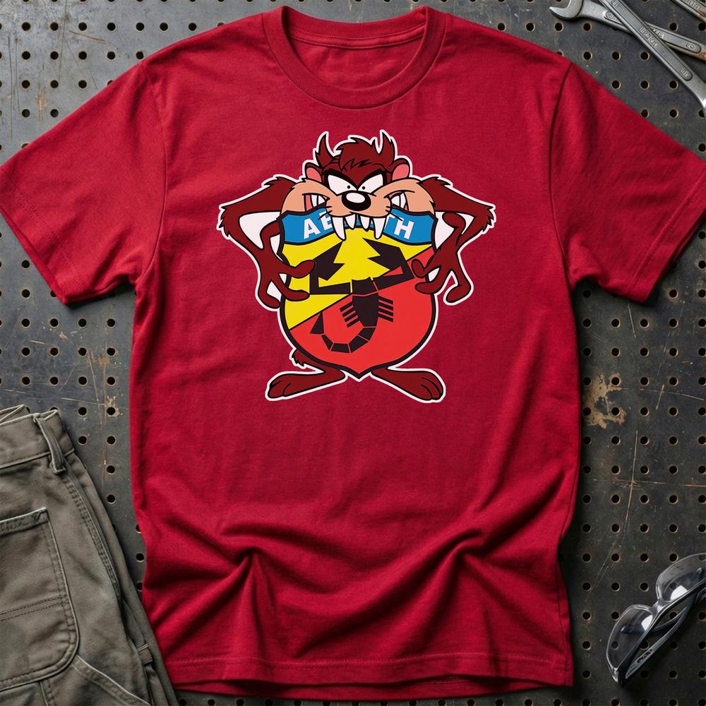 Abarth TAZ Unisex T-Shirt , Bomuld-Beklædning-Abarth-Rød-S-Garage Culture Shop- garage - man cave - merchandise