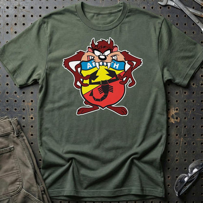 Abarth TAZ Unisex T-Shirt , Bomuld-Beklædning-Abarth-Grøn Militær-S-Garage Culture Shop- garage - man cave - merchandise