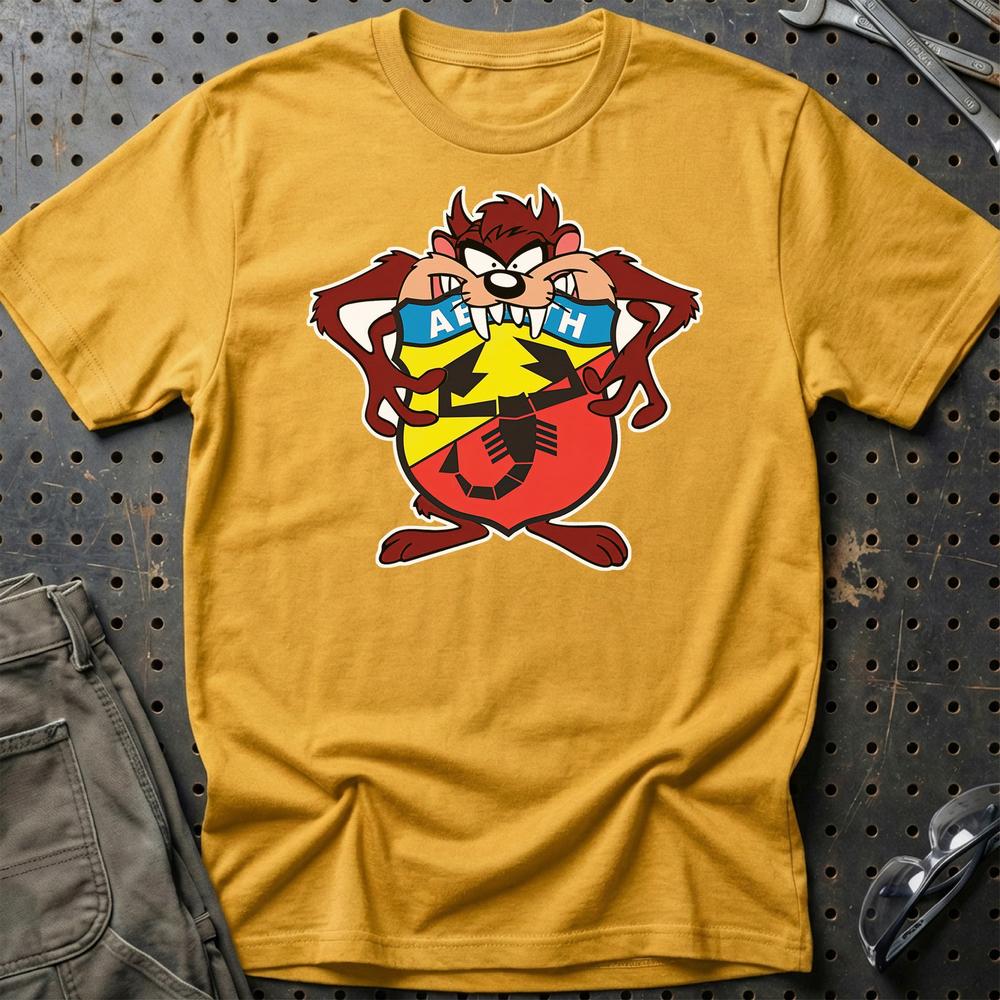 Abarth TAZ Unisex T-Shirt , Bomuld-Beklædning-Abarth-Guld-S-Garage Culture Shop- garage - man cave - merchandise