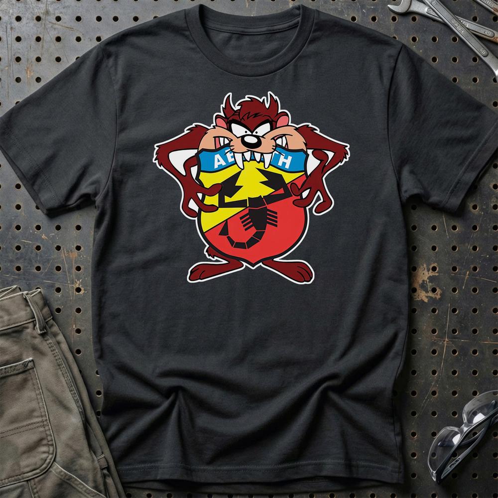 Abarth TAZ Unisex T-Shirt , Bomuld-Beklædning-Abarth-Sort-S-Garage Culture Shop- garage - man cave - merchandise