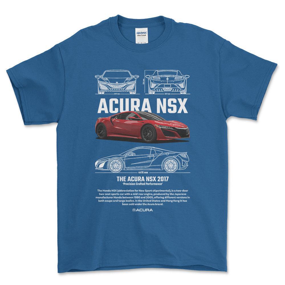 Acura NSX - Unisex T-Shirt , Bomuld-Beklædning-Acura-Blå Royal-S-Forside-Garage Culture Shop- garage - man cave - merchandise