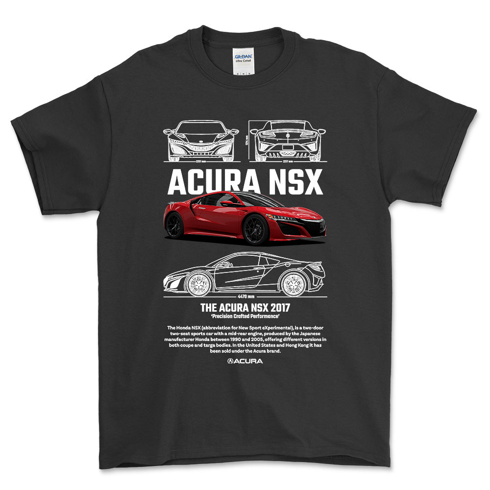 Acura NSX - Unisex T-Shirt , Bomuld-Beklædning-Acura-Sort-S-Forside-Garage Culture Shop- garage - man cave - merchandise