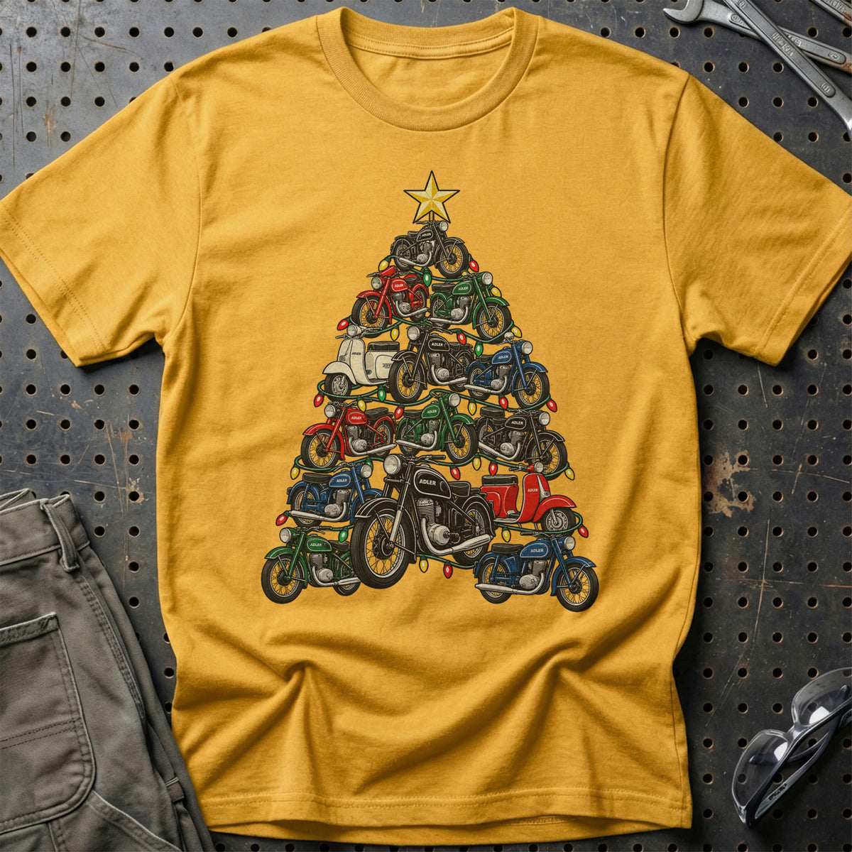 Adler Juletræ T-Shirt-Beklædning-Adler-Guld-S-Garage Culture Shop- garage - man cave - merchandise